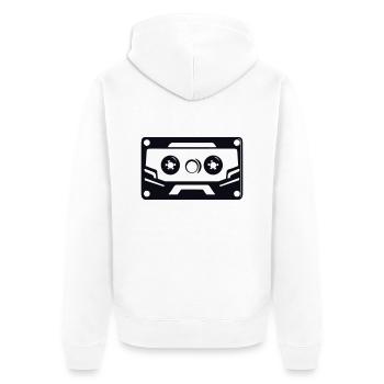 Résonance rétro : Vintage Cassette Tape Art - Veste à capuche bio Premium Unisexe - blanc - Dos - Thijin (182cm)