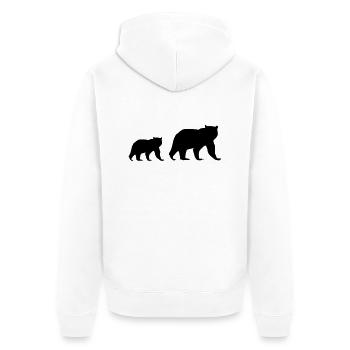 bären - Unisex Premium Bio Zip Hoodie - Weiß - Hinten - Thijin (182cm)