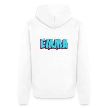 Name Image: Emma - Unisex Premium Organic Zip Hoodie - white - Back - Thijin (182cm)