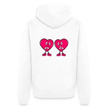 Comic Hearts Love - Unisex Premium Organic Zip Hoodie - white - Back - Thijin (182cm)