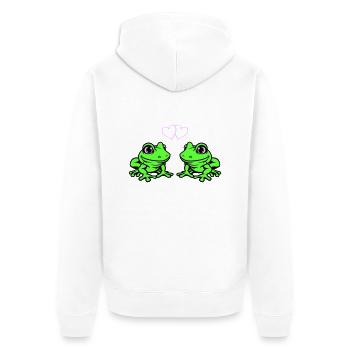 grenouille bande dessinée amour - Veste à capuche bio Premium Unisexe - blanc - Dos - Thijin (182cm)