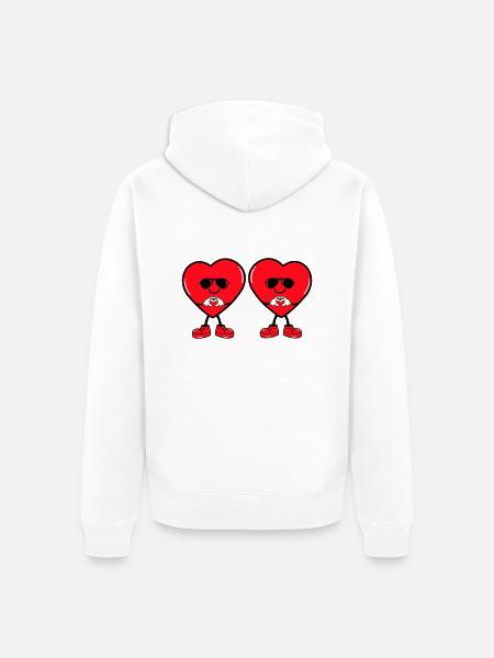 Heart Comic 2 - Unisex Premium Organic Zip Hoodie - white