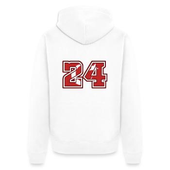 Erzincan - Unisex Premium Bio Zip Hoodie - Weiß - Hinten - Thijin (182cm)