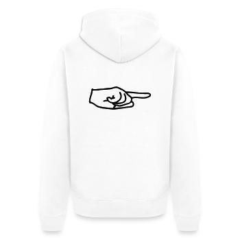 pfeil - Unisex Premium Bio Zip Hoodie - Weiß - Hinten - Thijin (182cm)