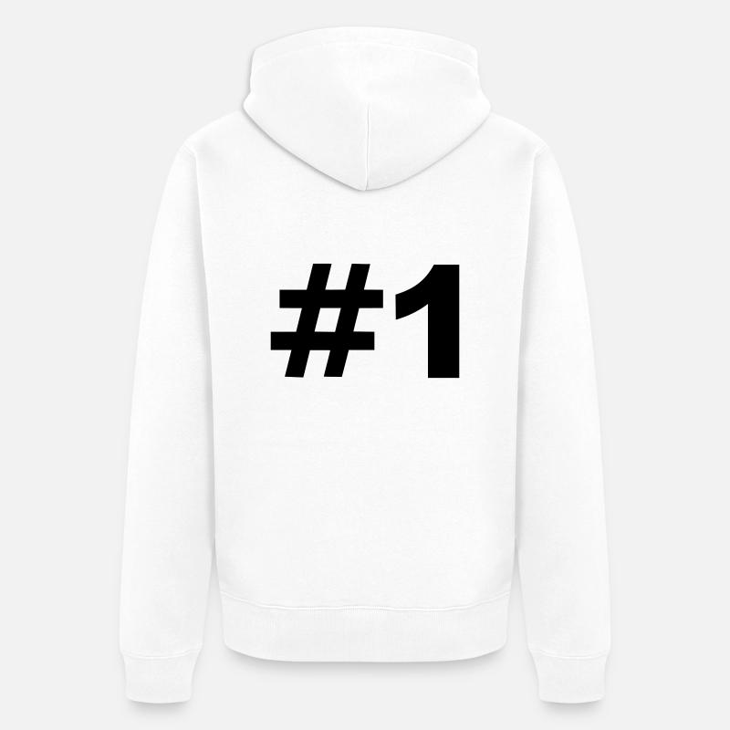 Nummer 1 - Unisex Premium Bio Zip Hoodie - Weiß