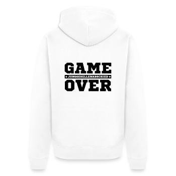 JGA Game Over Junggesellen Abschied Hochzeit Party - Unisex Premium Bio Zip Hoodie - Weiß - Hinten - Thijin (182cm)