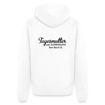 Tagesmutter - Unisex Premium Bio Zip Hoodie - Weiß - Hinten - Thijin (182cm)