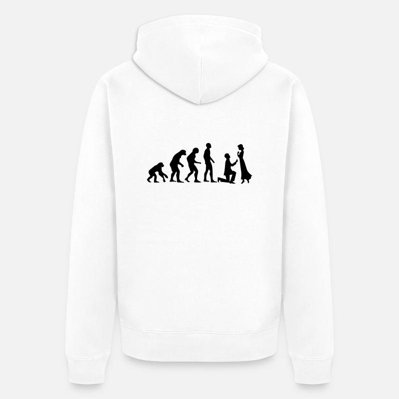 ÉVOLUTION DU MARIAGE ! - Veste à capuche bio Premium Unisexe - blanc