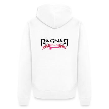 Ragnar_1 - Unisex Premium Bio Zip Hoodie - Weiß - Hinten - Thijin (182cm)