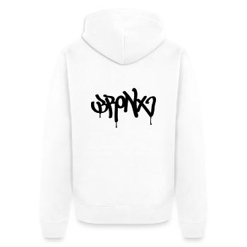 BRONX - Unisex Premium Organic Zip Hoodie - white - Back - Thijin (182cm)
