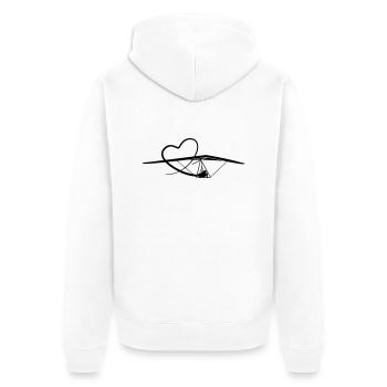herzflug hängegleiter Geschenk - Unisex Premium Bio Zip Hoodie - Weiß - Hinten - Thijin (182cm)
