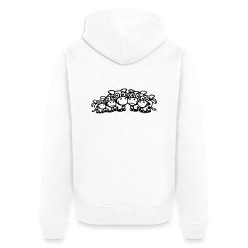 cow_family_with_girl_and_two_boys_1c - Veste à capuche bio Premium Unisexe - blanc - Dos - Thijin (182cm)