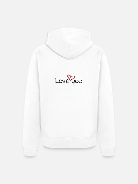 love you - Unisex Premium Bio Zip Hoodie - Weiß