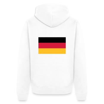 flag_german - Unisex Premium Organic Zip Hoodie - white - Back - Thijin (182cm)