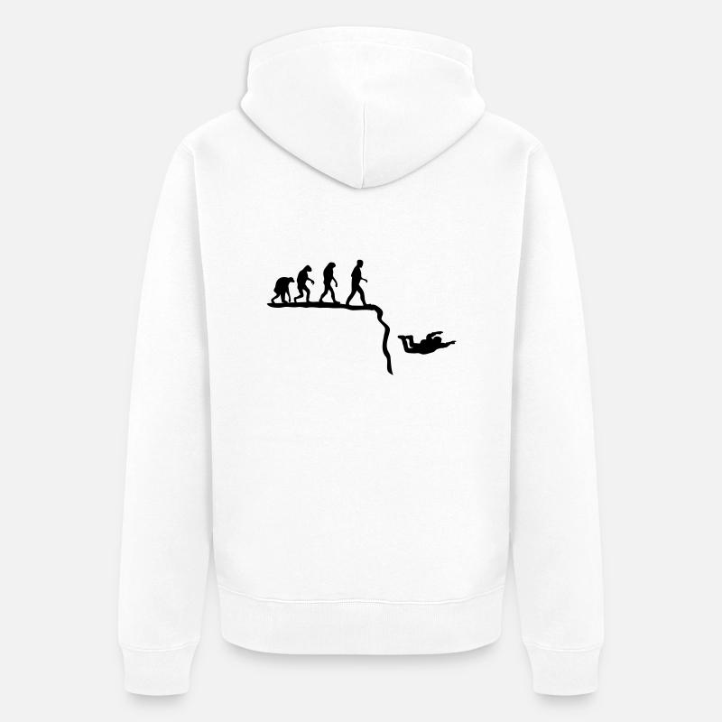 base jumping evolution - Unisex Premium Organic Zip Hoodie - white