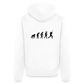 Electro Guitar Evolution - Unisex Premium Bio Zip Hoodie - Weiß - Hinten - Thijin (182cm)