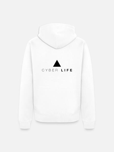 CYBERLIFE Triangle - Unisex Premium Bio Zip Hoodie - Weiß