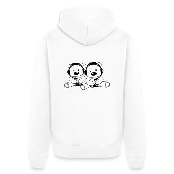 team 2 friends couple duo gamble gamer console contr - Unisex Premium Organic Zip Hoodie - white - Back - Thijin (182cm)