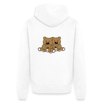 family siblings children dad mum baby cub l - Unisex Premium Organic Zip Hoodie - white - Back - Thijin (182cm)