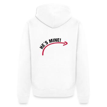 hes_mine_wq2 - Unisex Premium Bio Zip Hoodie - Weiß - Hinten - Thijin (182cm)