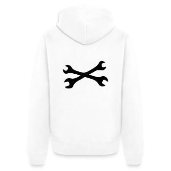 Schraubenschlüssel - Unisex Premium Bio Zip Hoodie - Weiß - Hinten - Thijin (182cm)