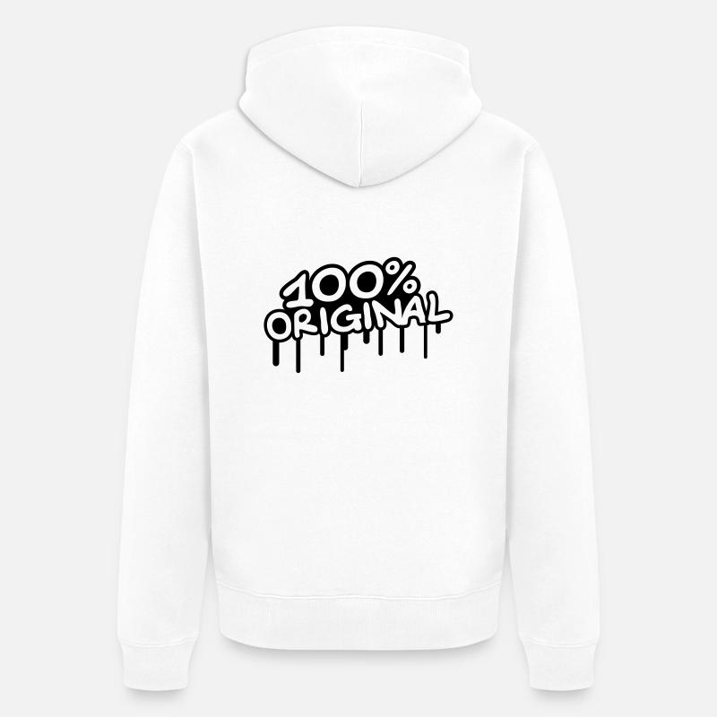 100 Procent Original - Unisex Premium Bio Zip Hoodie - Weiß