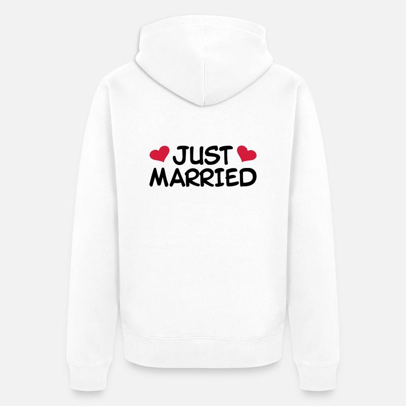 Just Married Mariage - Veste à capuche bio Premium Unisexe - blanc