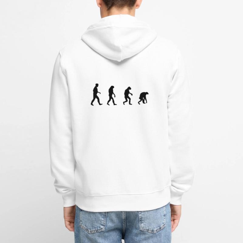 evolution backwards back to the roots Unisex Premium Bio Zip Hoodie