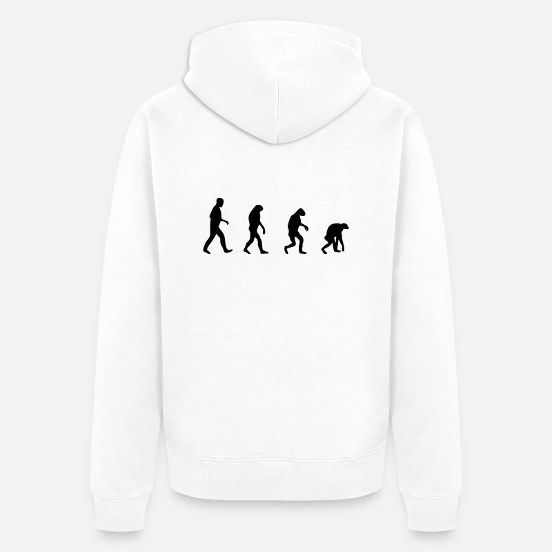 evolution backwards - Veste à capuche bio Premium Unisexe - blanc