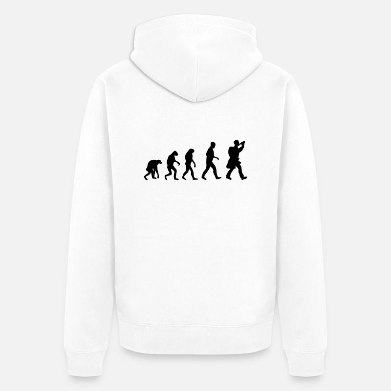 hiking evolution - Unisex Premium Organic Zip Hoodie - white
