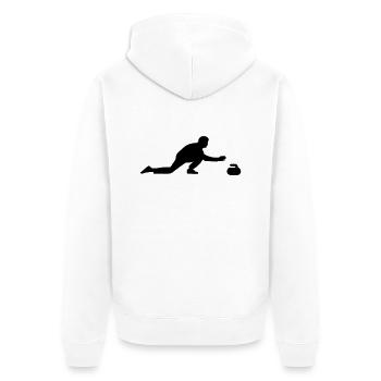 Curling - Unisex Premium Bio Zip Hoodie - Weiß - Hinten - Thijin (182cm)