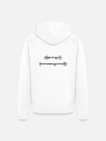 Wissen Macht - Unisex Premium Bio Zip Hoodie - Weiß