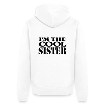 I'm the cool SIster - Unisex Premium Organic Zip Hoodie - white - Back - Thijin (182cm)