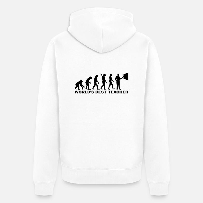 World's Best teacher - Veste à capuche bio Premium Unisexe - blanc