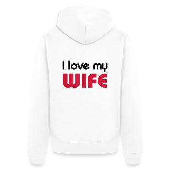 I love my wife - Veste à capuche bio Premium Unisexe - blanc - Dos - Thijin (182cm)