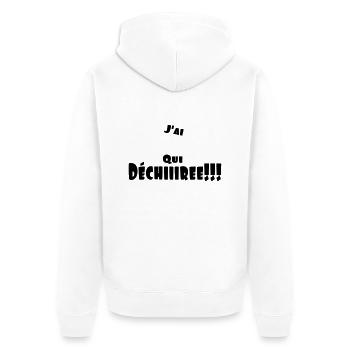 jai ...qui_dchiiiire - Veste à capuche bio Premium Unisexe - blanc - Dos - Thijin (182cm)