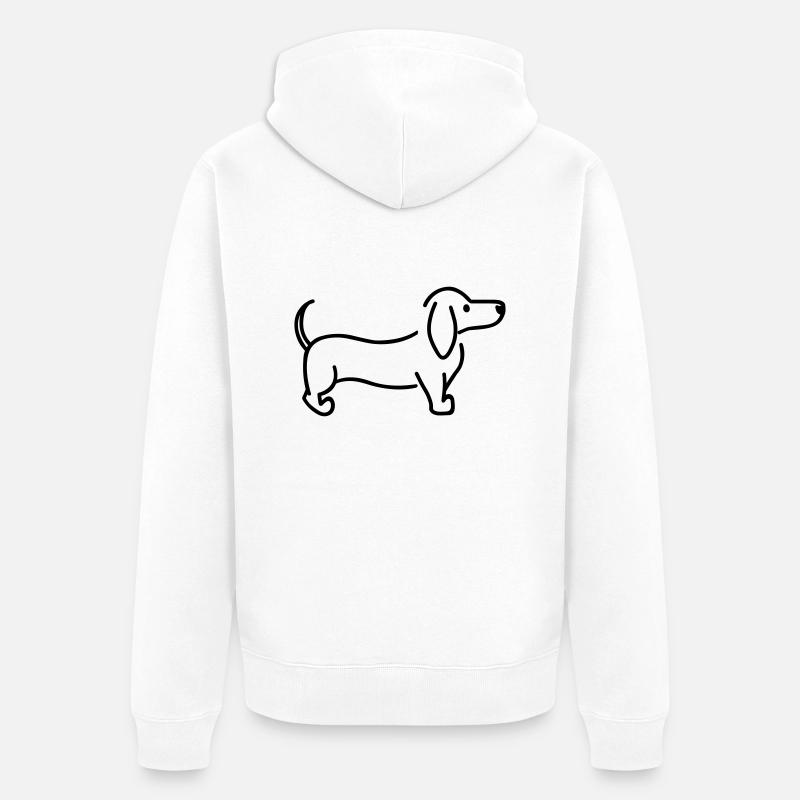 Teckel - Veste à capuche bio Premium Unisexe - blanc