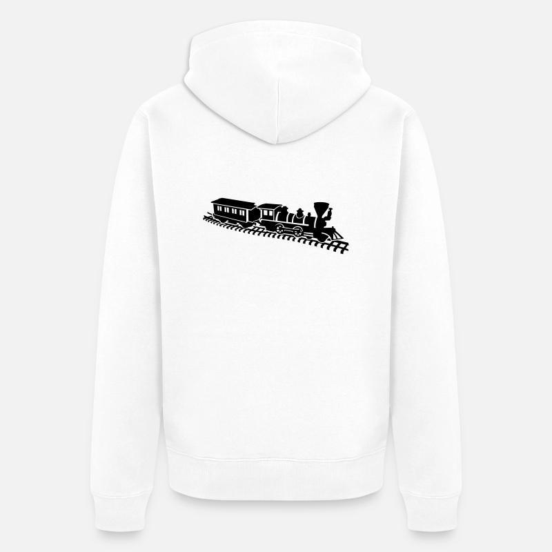 Chemin de fer miniature - Veste à capuche bio Premium Unisexe - blanc