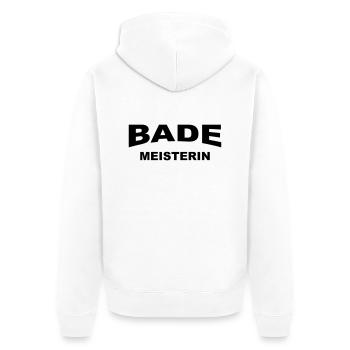 Bademeisterin Text - Unisex Premium Bio Zip Hoodie - Weiß - Hinten - Thijin (182cm)