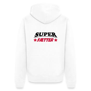 Super faetter 222 - Unisex Premium Bio Zip Hoodie - Weiß - Hinten - Thijin (182cm)