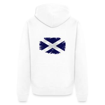Scotland Flag - Vintage Look - Unisex Premium Bio Zip Hoodie - Weiß - Hinten - Thijin (182cm)