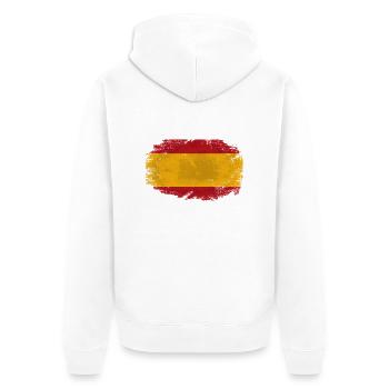Spain Flag - Vintage Look - Unisex Premium Bio Zip Hoodie - Weiß - Hinten - Thijin (182cm)