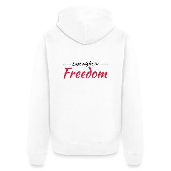 Last night in freedom - Unisex Premium Bio Zip Hoodie - Weiß - Hinten - Thijin (182cm)
