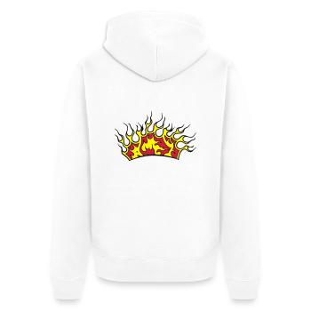 Feuer flammen krone - Unisex Premium Bio Zip Hoodie - Weiß - Hinten - Thijin (182cm)