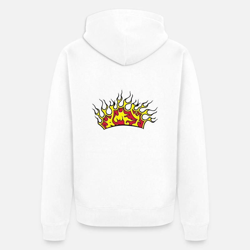 Fire flames couronne - Veste à capuche bio Premium Unisexe - blanc
