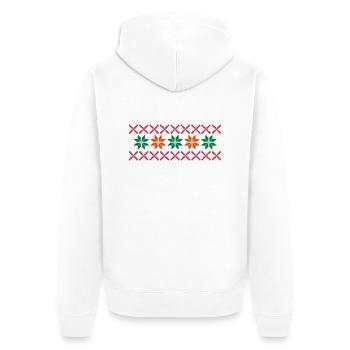 norwegen_muster_03 - Unisex Premium Bio Zip Hoodie - Weiß - Hinten - Thijin (182cm)