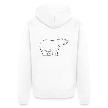 Polar Bear - Eisbär - Unisex Premium Bio Zip Hoodie - Weiß - Hinten - Thijin (182cm)