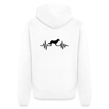 Flat Coated Retriever - Veste à capuche bio Premium Unisexe - blanc - Dos - Thijin (182cm)