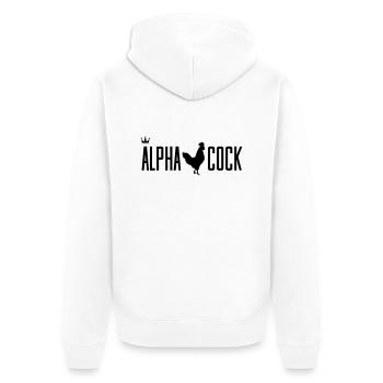 hahn alpha cock - Unisex Premium Organic Zip Hoodie - white - Back - Thijin (182cm)