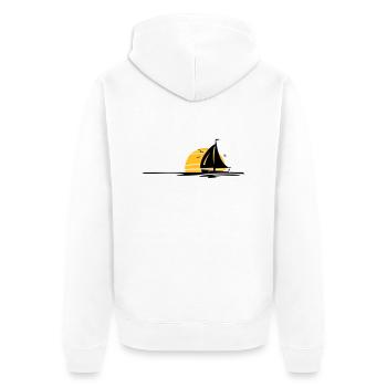 Schiffe - Segelboot Sonne - Unisex Premium Bio Zip Hoodie - Weiß - Hinten - Thijin (182cm)